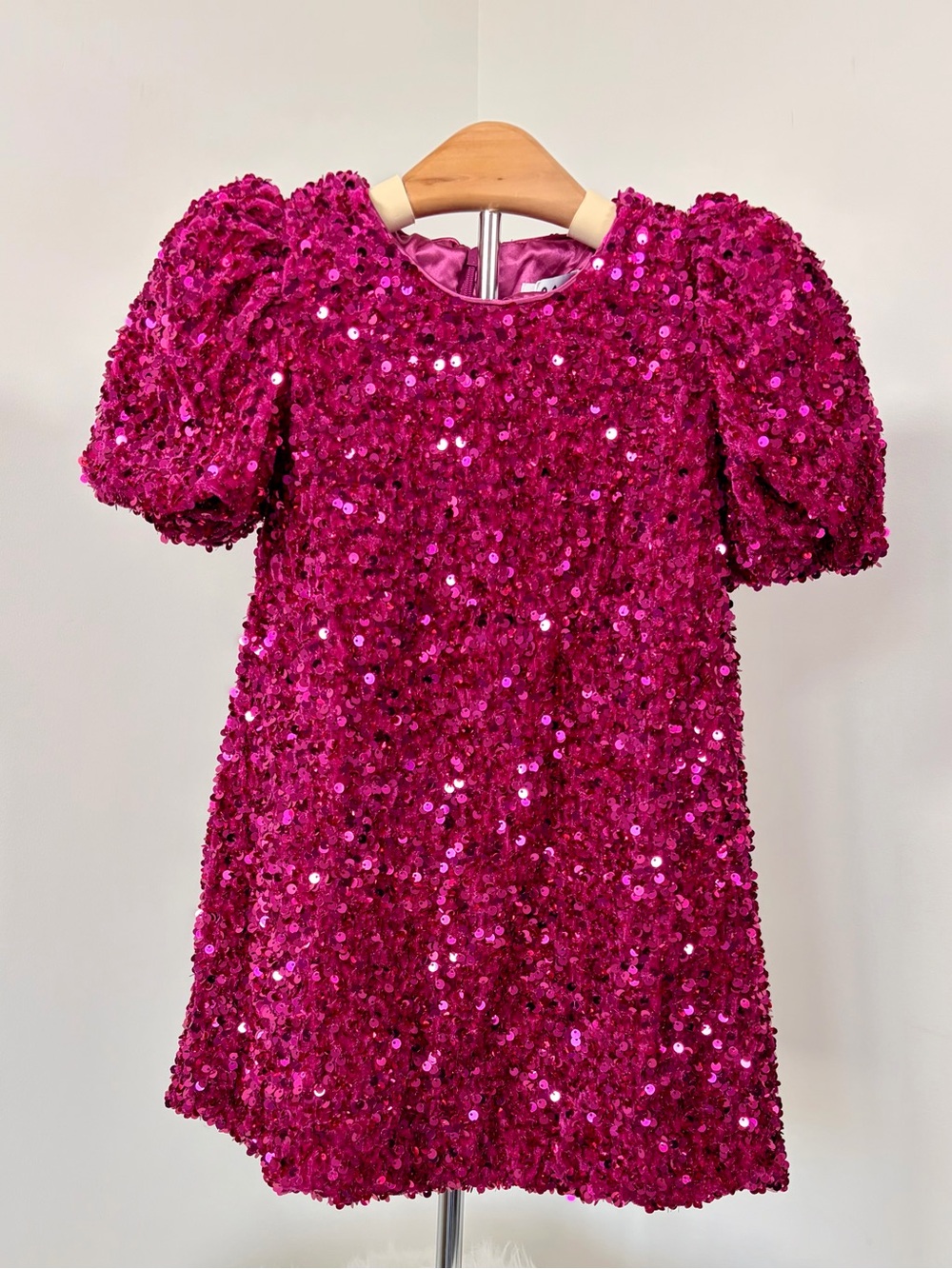 Lola and the Boys Raspberry Velvet Shimmer Dress